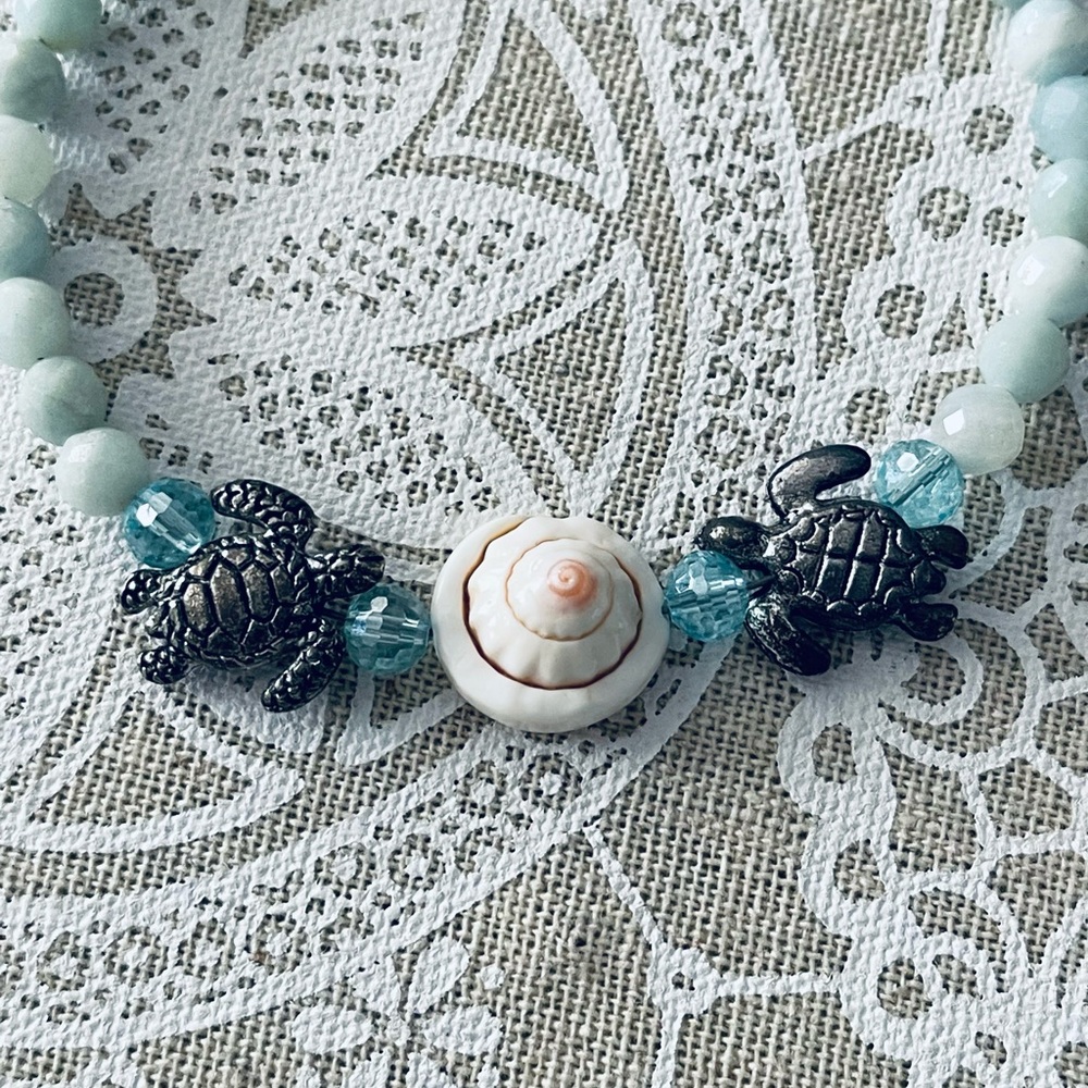 Turtle & Shell Bracelet from Loggerhead Turtle Rescue, Juno Beach, Fl - Picture 2 of 3